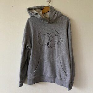 Sleeping Dog Hoodie Ascolour Womens Medium Sweatshirt Gray Cozy Pullover‎